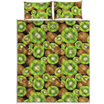Watercolor Kiwi Pattern Print Quilt Bed Set