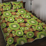 Watercolor Kiwi Pattern Print Quilt Bed Set