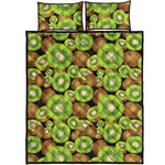 Watercolor Kiwi Pattern Print Quilt Bed Set