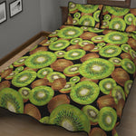 Watercolor Kiwi Pattern Print Quilt Bed Set