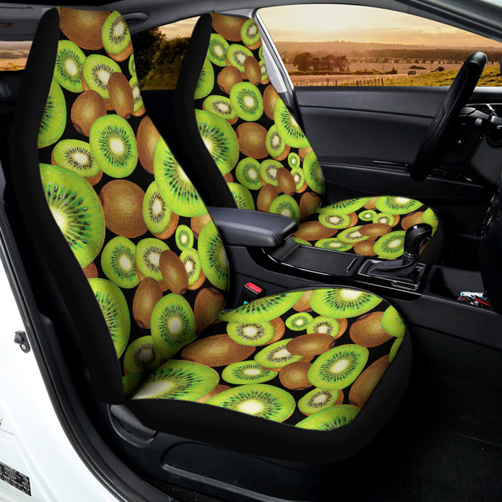 Watercolor Kiwi Pattern Print Universal Fit Car Seat Covers