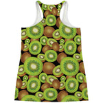 Watercolor Kiwi Pattern Print Women's Racerback Tank Top