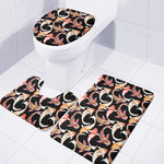 Watercolor Koi Carp Fish Pattern Print 3 Piece Bath Mat Set