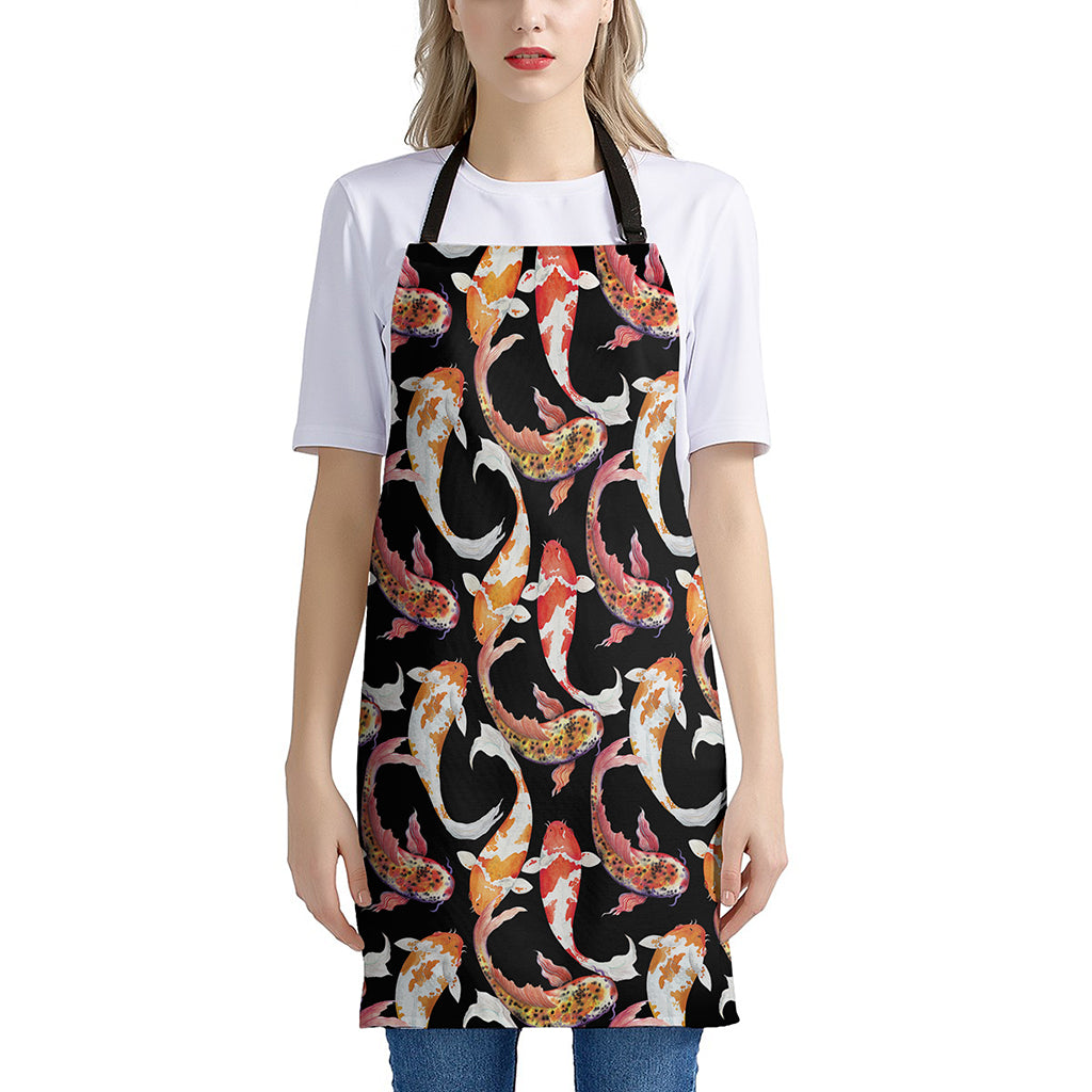 Watercolor Koi Carp Fish Pattern Print Apron