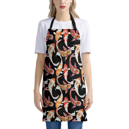Watercolor Koi Carp Fish Pattern Print Apron