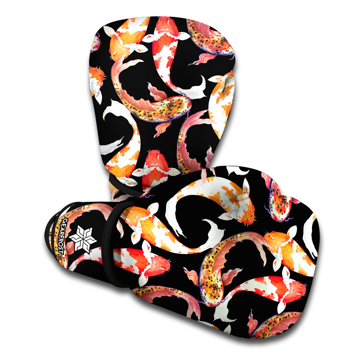 Watercolor Koi Carp Fish Pattern Print Boxing Gloves