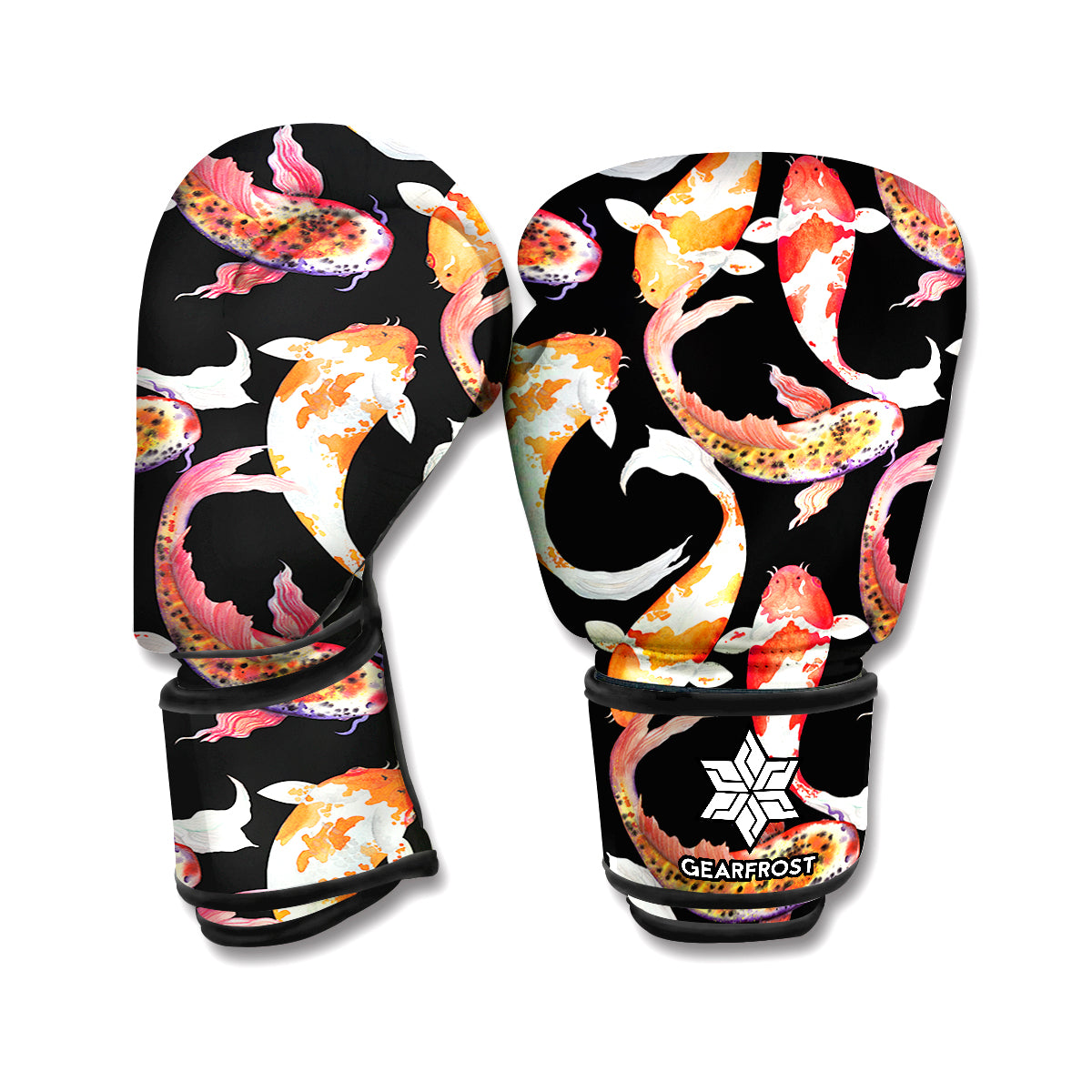 Watercolor Koi Carp Fish Pattern Print Boxing Gloves