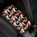 Watercolor Koi Carp Fish Pattern Print Car Center Console Cover