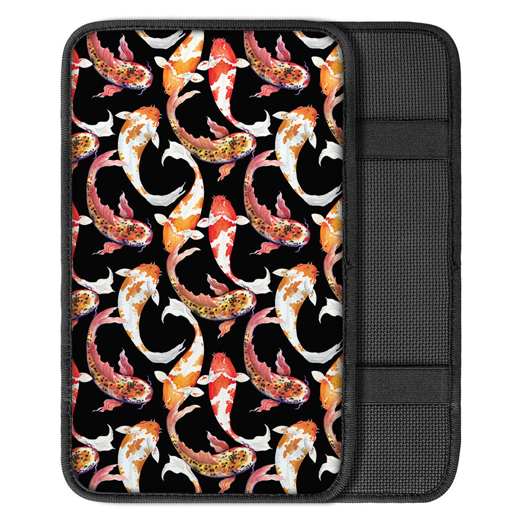 Watercolor Koi Carp Fish Pattern Print Car Center Console Cover