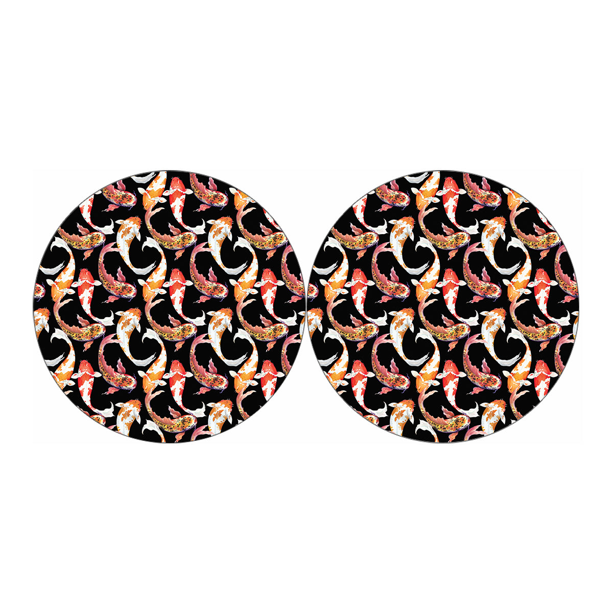 Watercolor Koi Carp Fish Pattern Print Car Coasters
