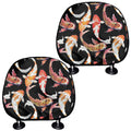 Watercolor Koi Carp Fish Pattern Print Car Headrest Covers