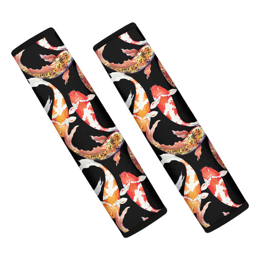 Watercolor Koi Carp Fish Pattern Print Car Seat Belt Covers