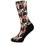 Watercolor Koi Carp Fish Pattern Print Crew Socks