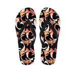 Watercolor Koi Carp Fish Pattern Print Flip Flops