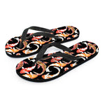 Watercolor Koi Carp Fish Pattern Print Flip Flops
