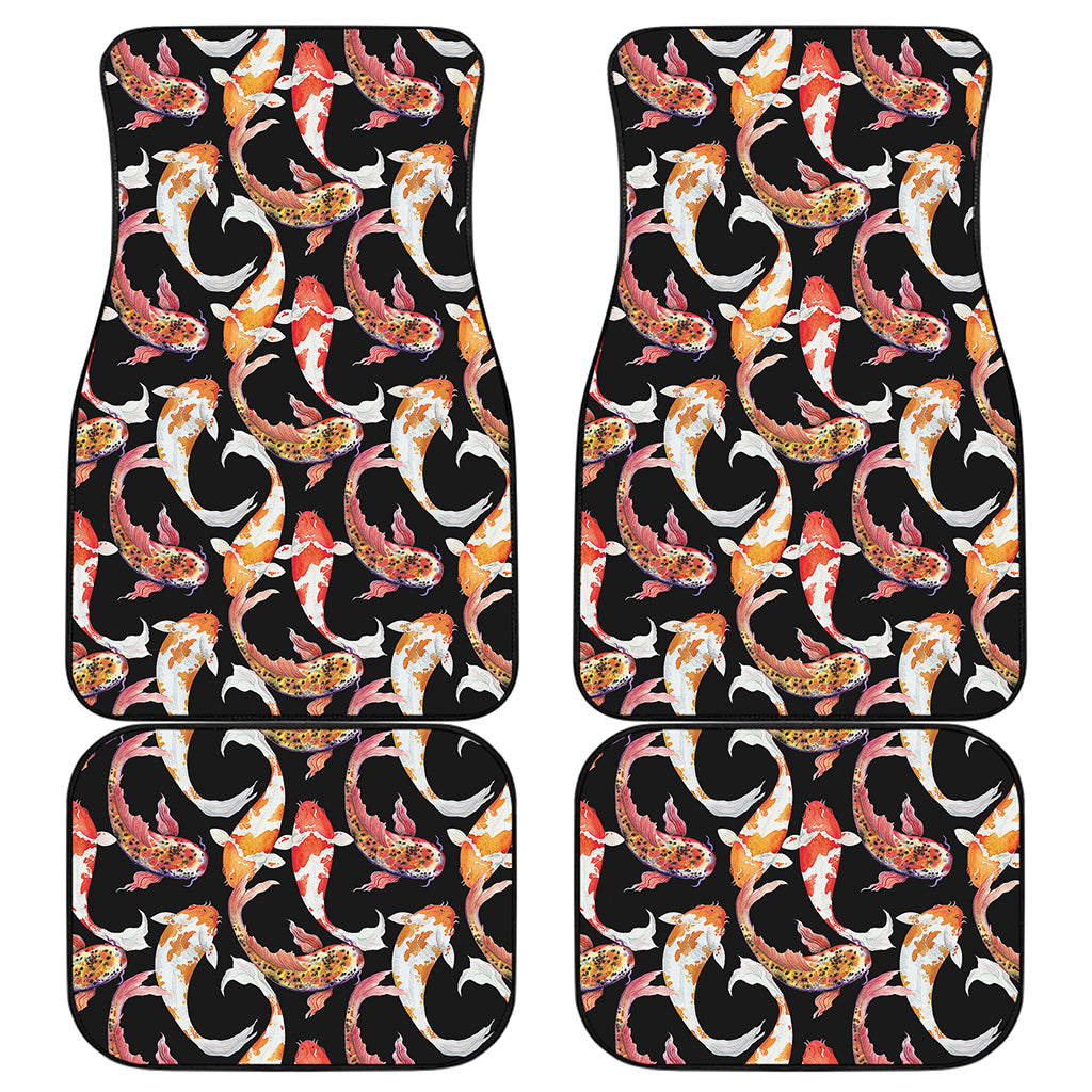 Watercolor Koi Carp Fish Pattern Print Front and Back Car Floor Mats