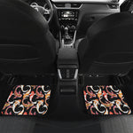 Watercolor Koi Carp Fish Pattern Print Front and Back Car Floor Mats