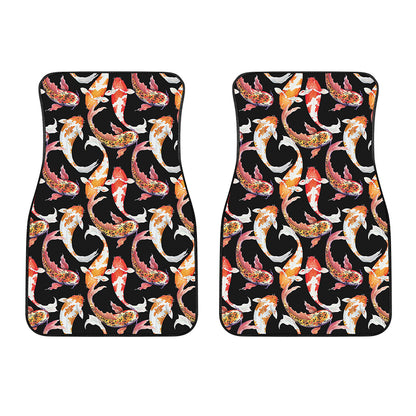 Watercolor Koi Carp Fish Pattern Print Front Car Floor Mats