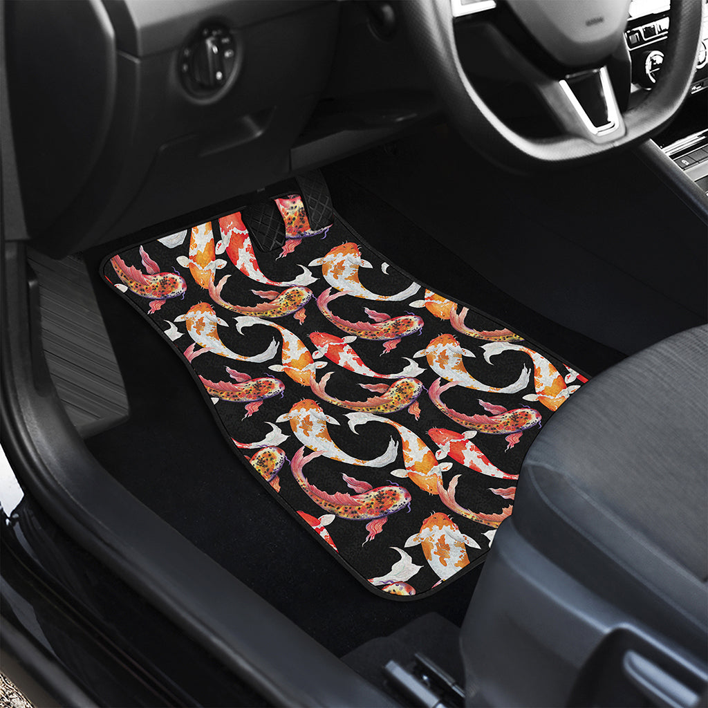 Watercolor Koi Carp Fish Pattern Print Front Car Floor Mats