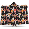 Watercolor Koi Carp Fish Pattern Print Hooded Blanket