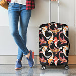 Watercolor Koi Carp Fish Pattern Print Luggage Cover