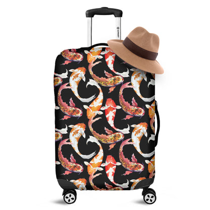 Watercolor Koi Carp Fish Pattern Print Luggage Cover