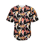 Watercolor Koi Carp Fish Pattern Print Men's Baseball Jersey