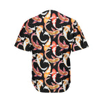 Watercolor Koi Carp Fish Pattern Print Men's Baseball Jersey