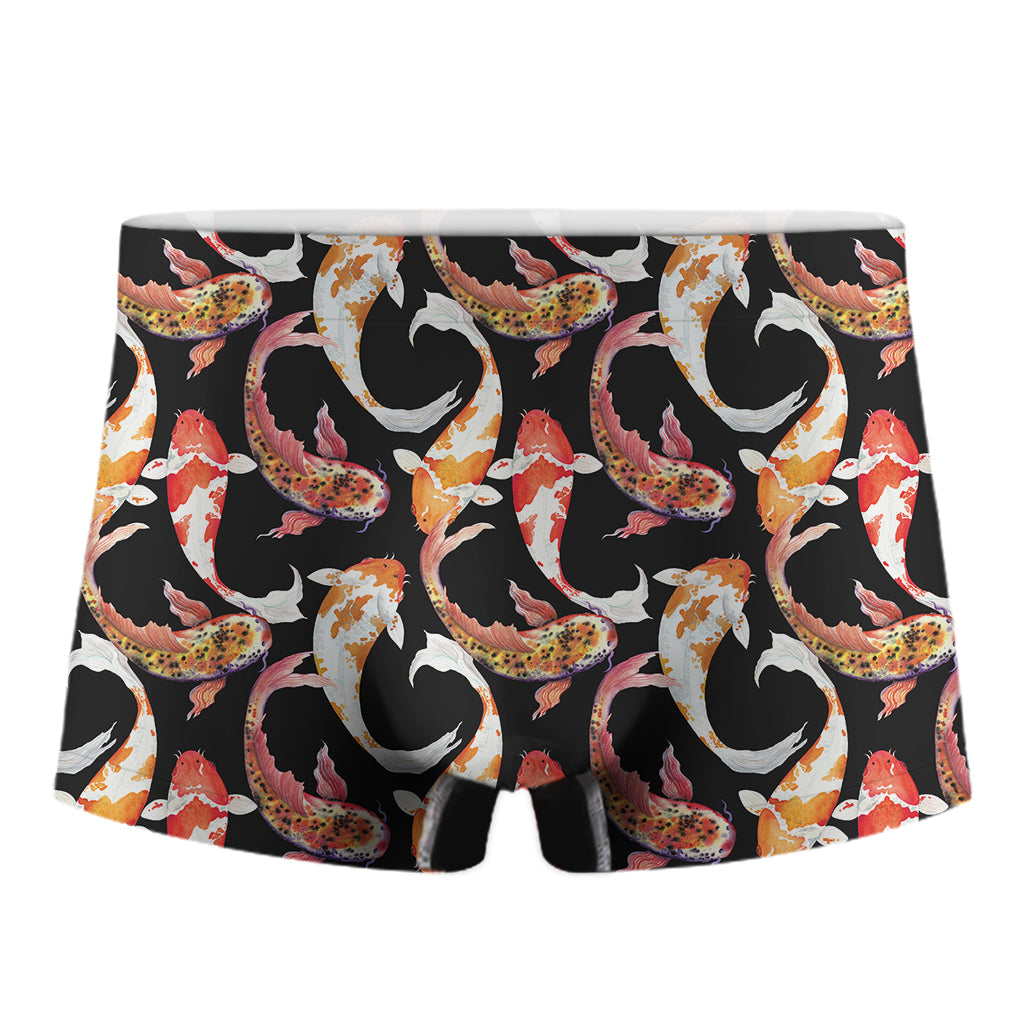 Watercolor Koi Carp Fish Pattern Print Men's Boxer Briefs