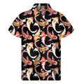 Watercolor Koi Carp Fish Pattern Print Men's Short Sleeve Shirt