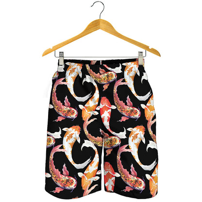 Watercolor Koi Carp Fish Pattern Print Men's Shorts
