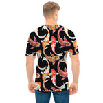 Watercolor Koi Carp Fish Pattern Print Men's T-Shirt