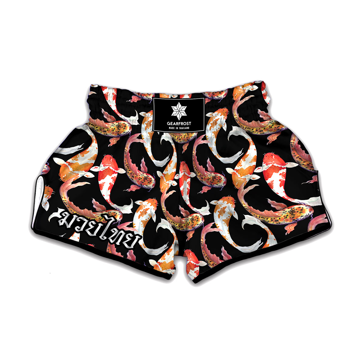 Watercolor Koi Carp Fish Pattern Print Muay Thai Boxing Shorts