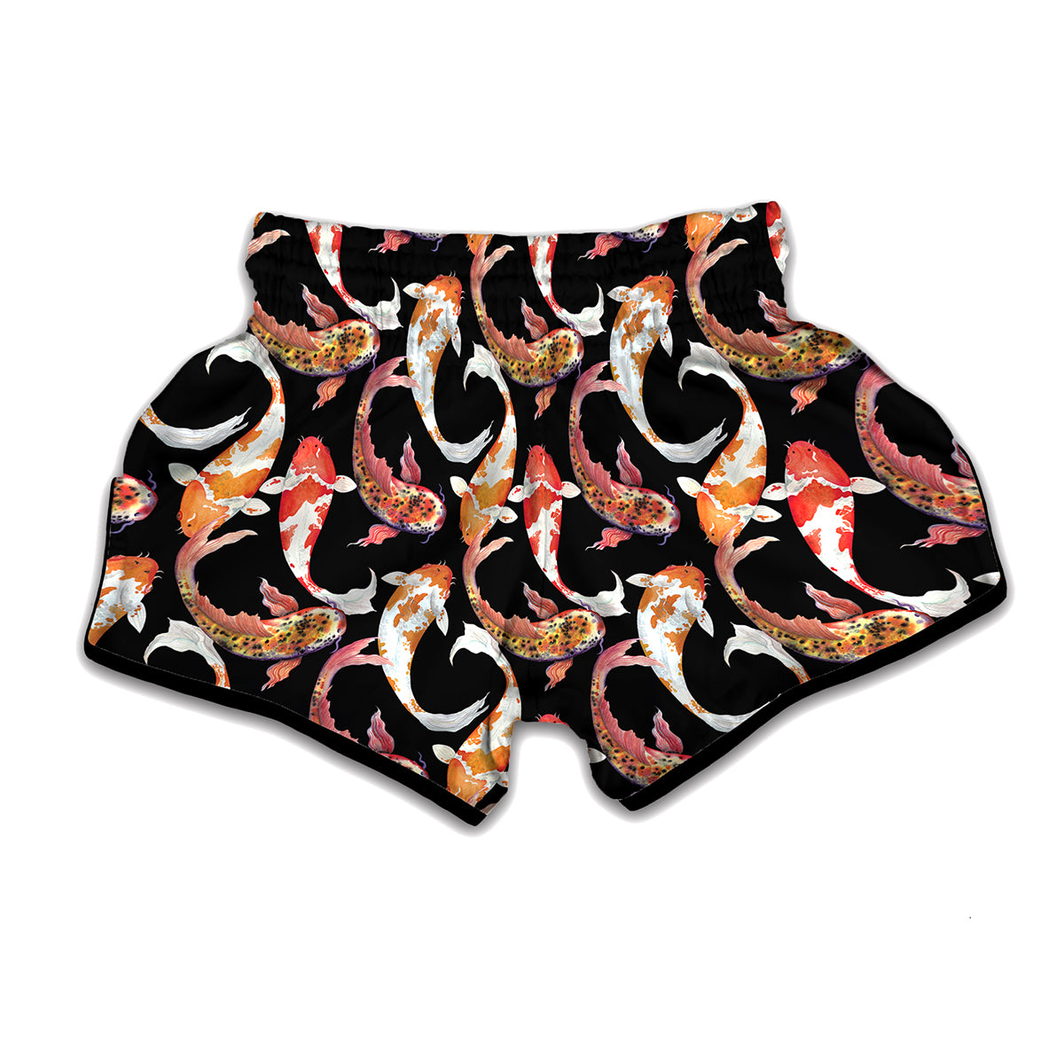 Watercolor Koi Carp Fish Pattern Print Muay Thai Boxing Shorts