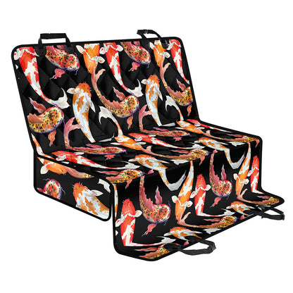 Watercolor Koi Carp Fish Pattern Print Pet Car Back Seat Cover