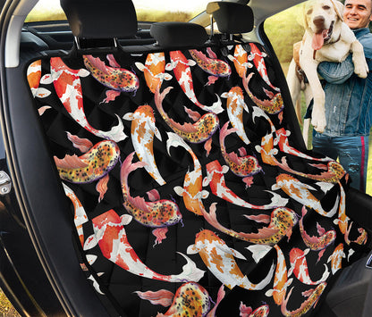 Watercolor Koi Carp Fish Pattern Print Pet Car Back Seat Cover