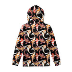 Watercolor Koi Carp Fish Pattern Print Pullover Hoodie