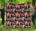 Watercolor Koi Carp Fish Pattern Print Quilt