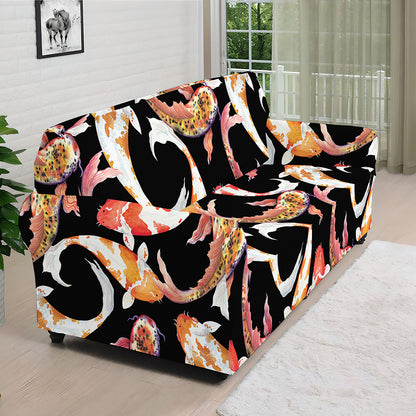 Watercolor Koi Carp Fish Pattern Print Sofa Cover