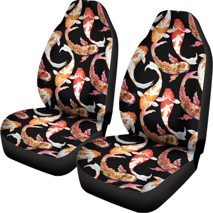 Watercolor Koi Carp Fish Pattern Print Universal Fit Car Seat Covers