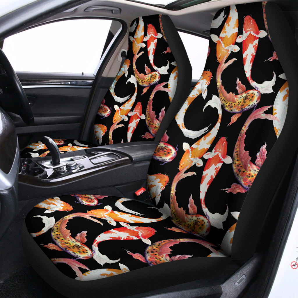 Watercolor Koi Carp Fish Pattern Print Universal Fit Car Seat Covers