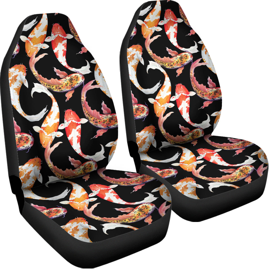 Watercolor Koi Carp Fish Pattern Print Universal Fit Car Seat Covers