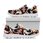Watercolor Koi Carp Fish Pattern Print White Sneakers