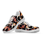 Watercolor Koi Carp Fish Pattern Print White Sneakers