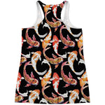Watercolor Koi Carp Fish Pattern Print Women's Racerback Tank Top