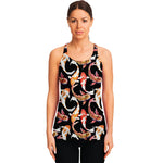 Watercolor Koi Carp Fish Pattern Print Women's Racerback Tank Top
