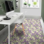 Watercolor Lavender Pattern Print Area Rug