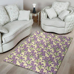Watercolor Lavender Pattern Print Area Rug