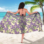 Watercolor Lavender Pattern Print Beach Sarong Wrap