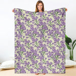Watercolor Lavender Pattern Print Blanket